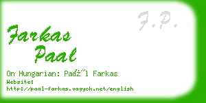 farkas paal business card